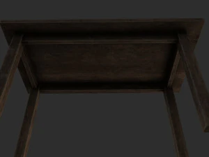 old wooden table 3D Model