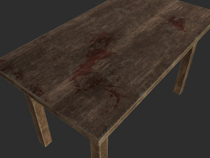 old wooden table 3D Модель
