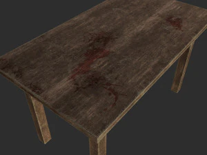 old wooden table 3D Model