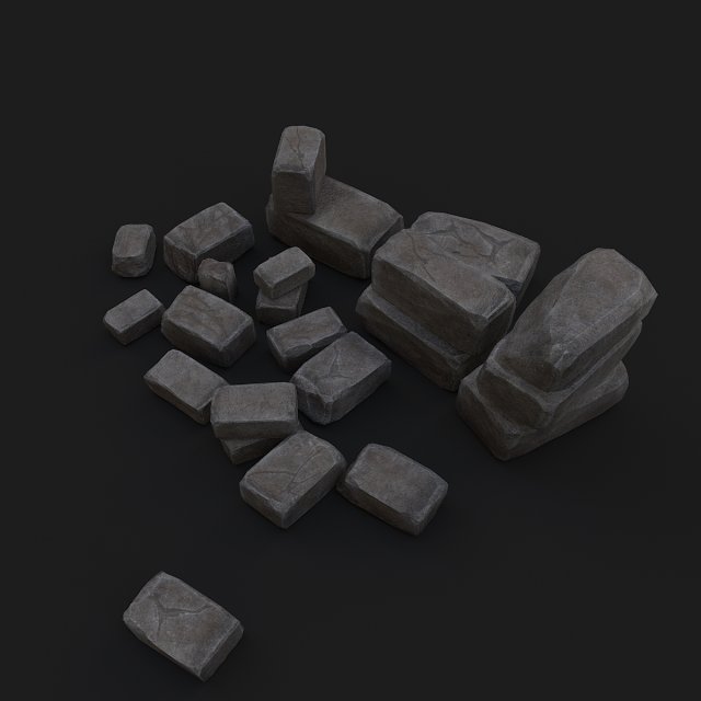 old bricks 3D Model .c4d .max .obj .3ds .fbx .stl .blend 