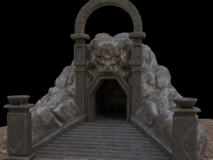 pintu masuk gua Model 3D
