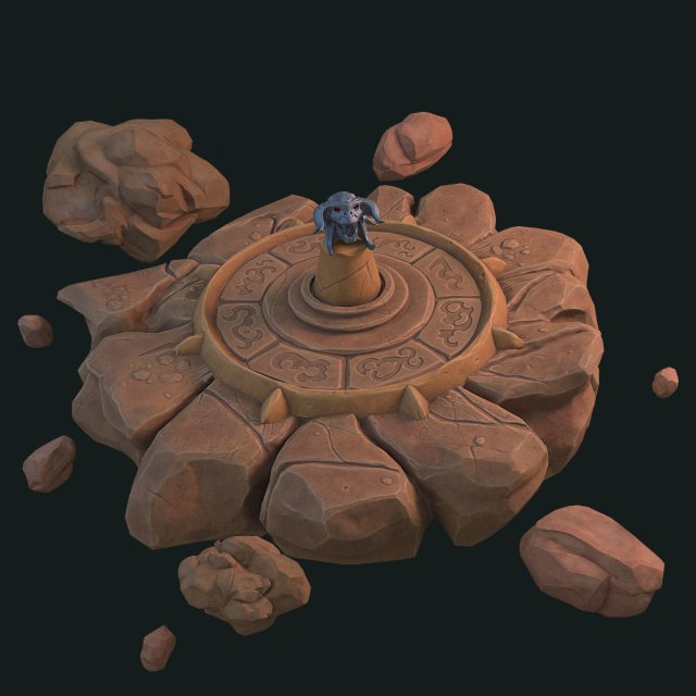 fantasy pedestal and head 3D 模型 .c4d .max .obj .3ds .fbx .stl .blend 