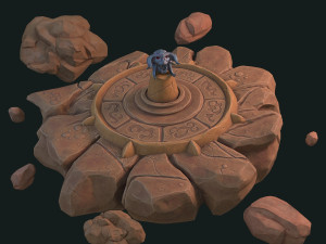 fantasy pedestal and head 3D 模型