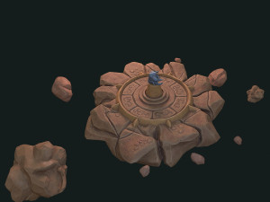 fantasy pedestal and head 3D 模型