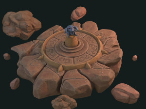 fantasy pedestal and head 3D 模型