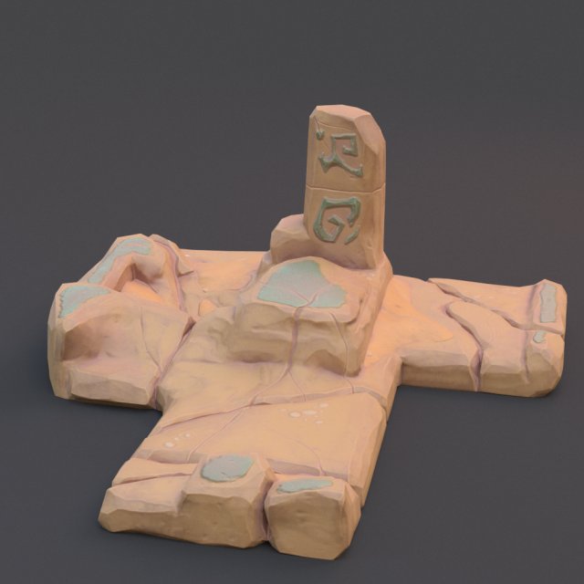 stone plate 3D Model .c4d .max .obj .3ds .fbx .stl .blend 