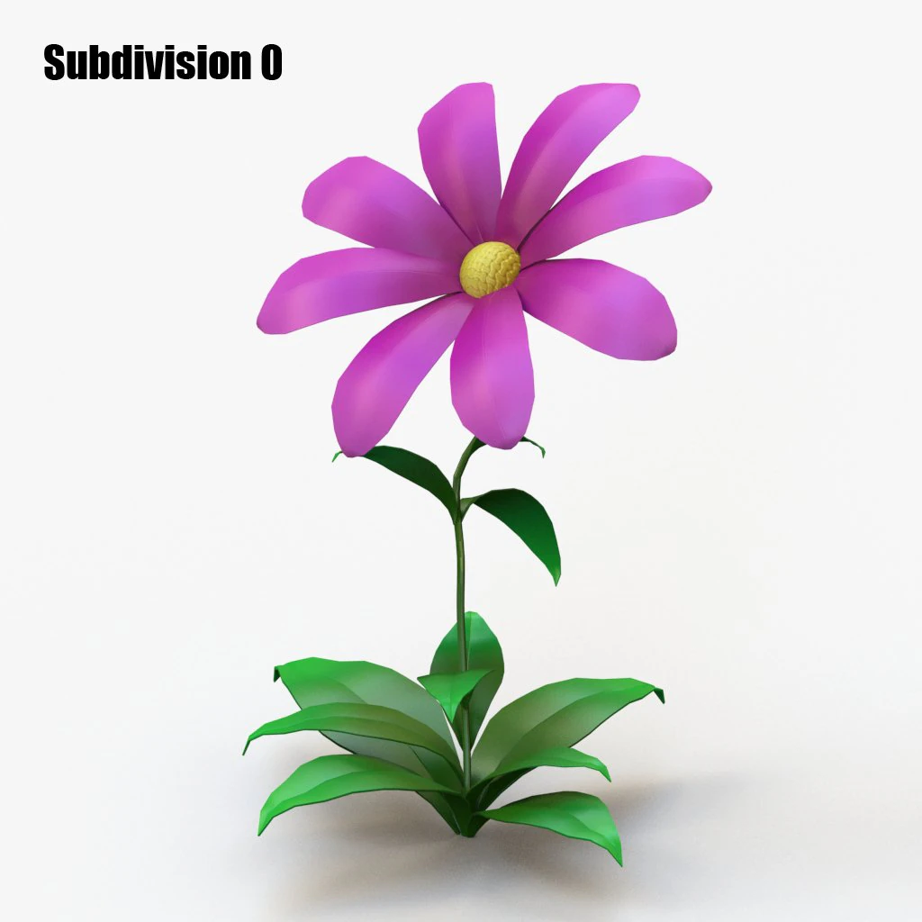 cartoon flower 3D Model .c4d .max .obj .3ds .fbx .stl .blend 
