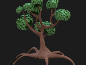 cartoon tree Model 3D