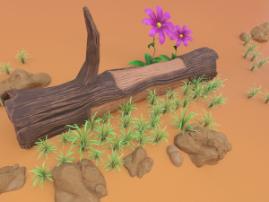 cartoon set 3D 모델