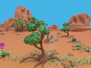 cartoon set 3D 모델