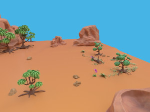 cartoon set 3D 모델