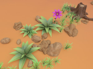 cartoon set 3D 모델