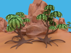 cartoon set 3D 모델