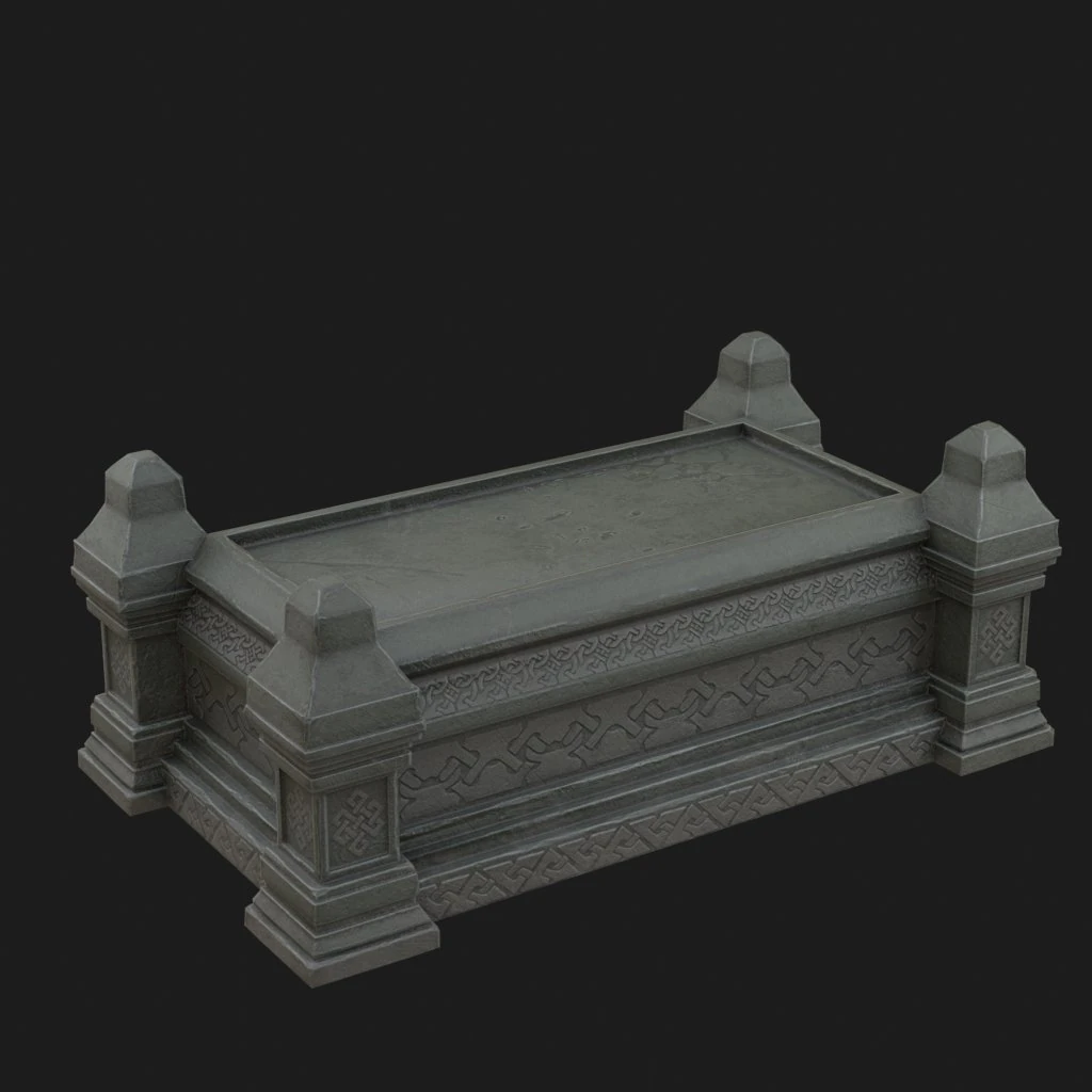 celtic sarcophagus 3D Model .c4d .max .obj .3ds .fbx .stl .blend