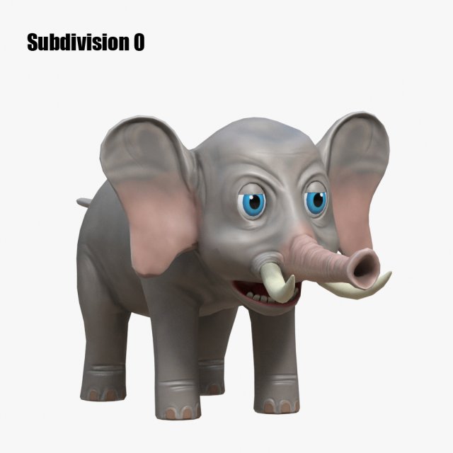 cartoon elephant Modelo 3D .c4d .max .obj .3ds .fbx .stl .blend 