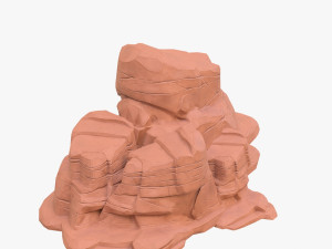 cartoon stone 4 3D Model