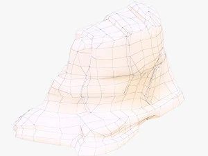 cartoon stone 4 3D Model