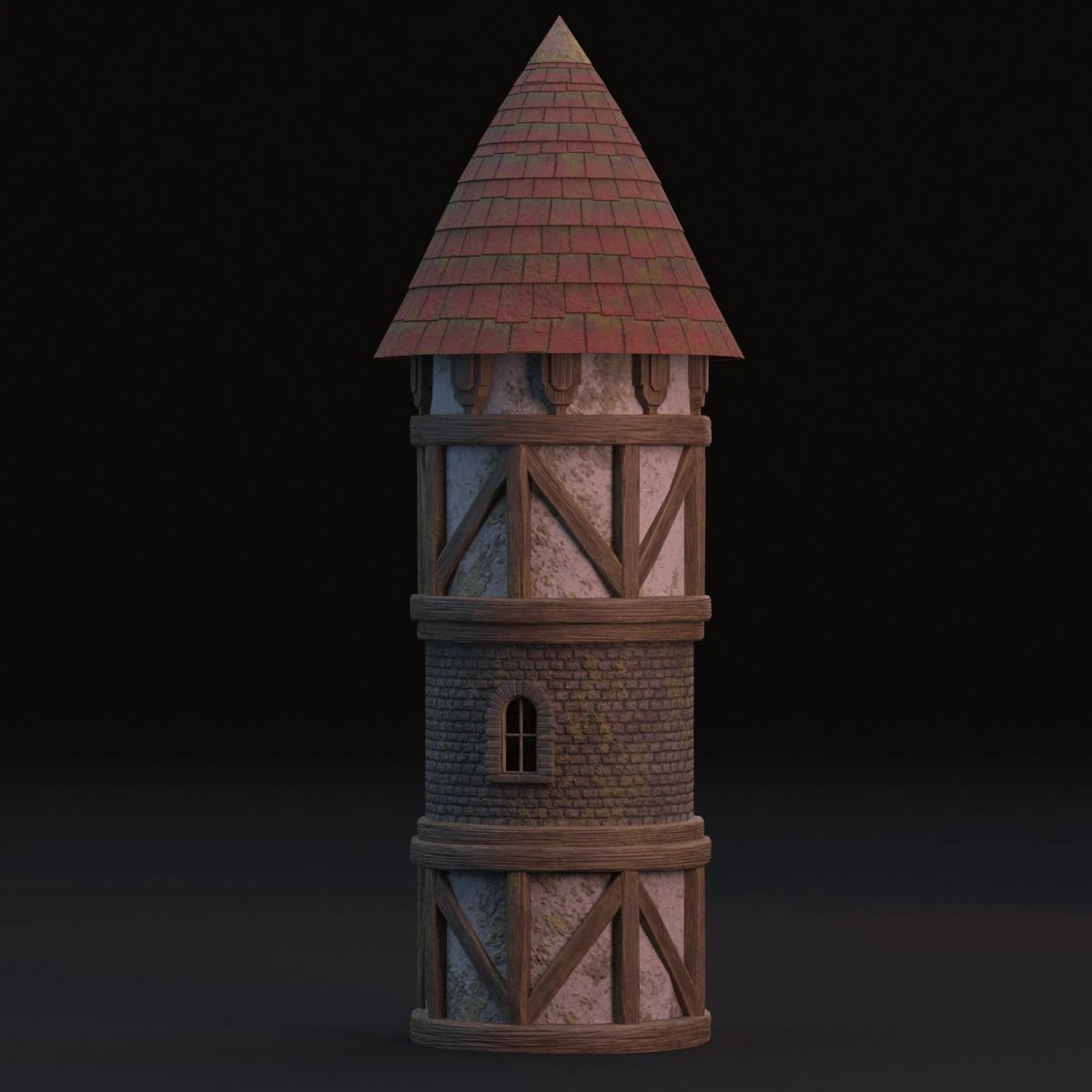 medieval tower 3D Model .c4d .max .obj .3ds .fbx .stl .blend 