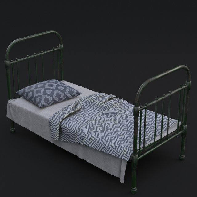 old bed 3D 모델 .c4d .max .obj .3ds .fbx .stl .blend 