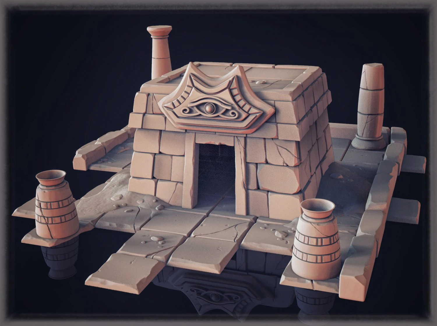 temple high poly 3D Model .c4d .max .obj .3ds .fbx .stl .blend 
