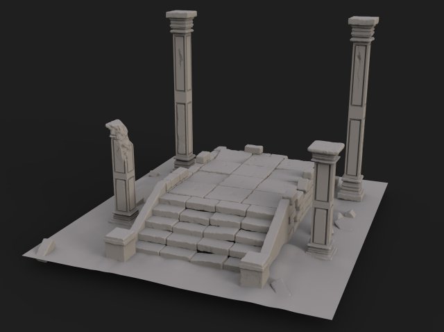 old ruin 3D 모델 .c4d .max .obj .3ds .fbx .stl .blend 