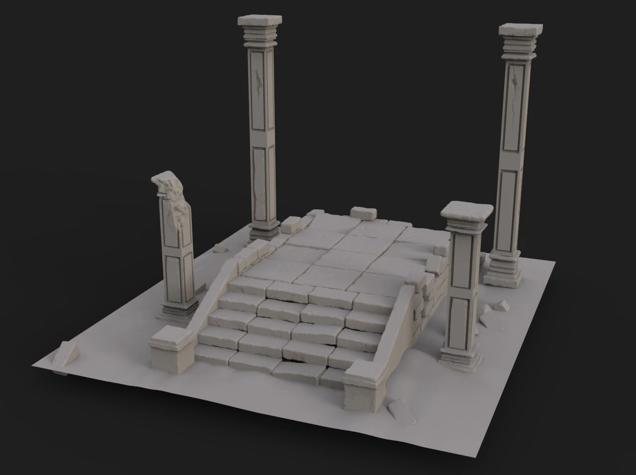 old ruin 3D Model .c4d .max .obj .3ds .fbx .stl .blend 