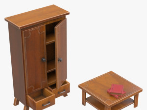 cupboard and table Model 3D