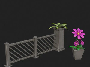 꽃 울타리 3D 모델