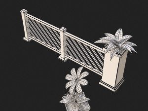 Fence with flowers 3D 模型