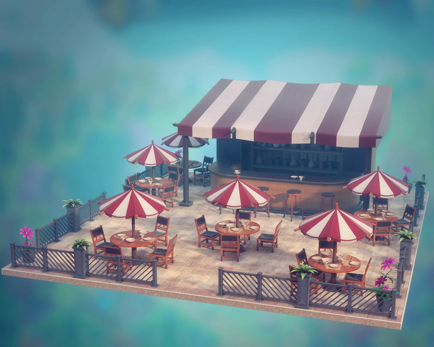 bar 3D Model .c4d .max .obj .3ds .fbx .stl .blend 