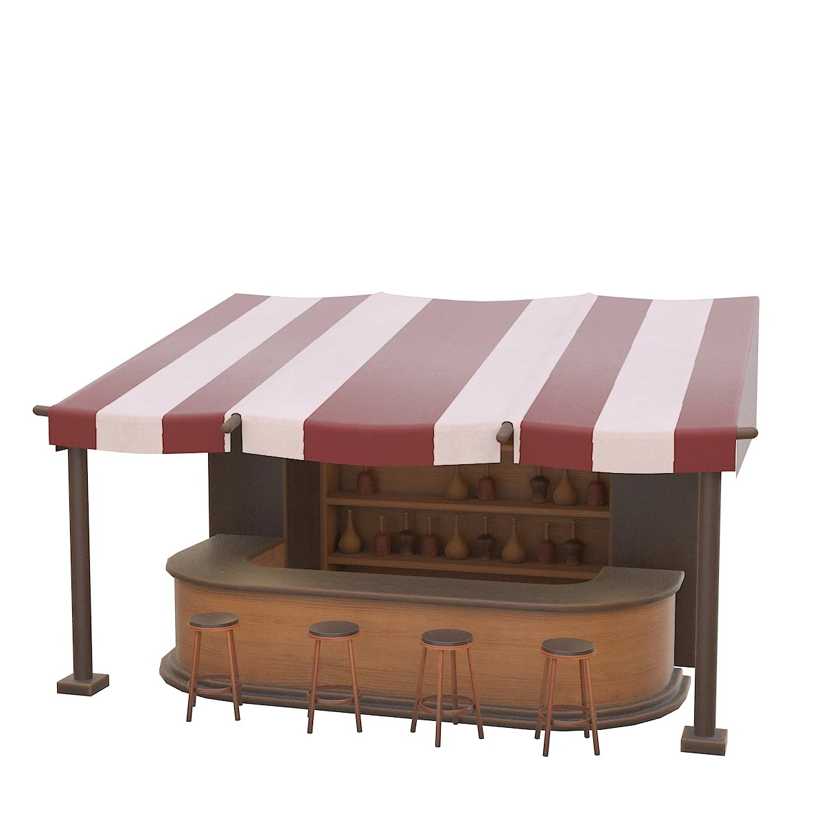 bar counter 3D Model .c4d .max .obj .3ds .fbx .stl .blend 