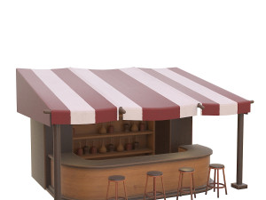bar counter 3D मॉडल