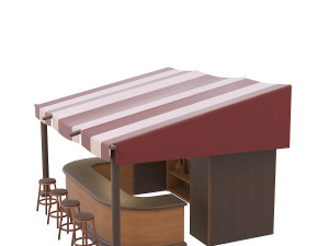 bar counter 3D मॉडल