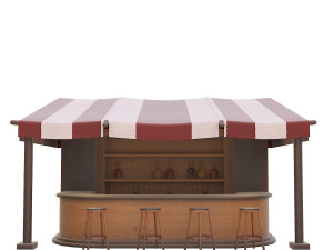 bar counter 3D मॉडल