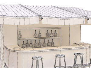 bar counter 3D मॉडल