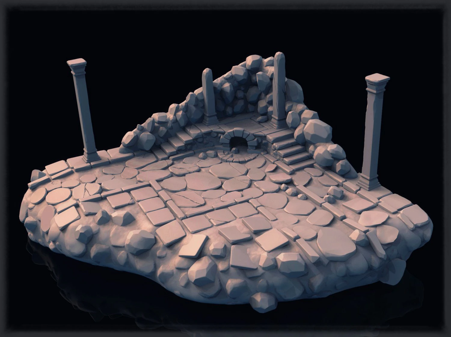 ruin 3D Model .c4d .max .obj .3ds .fbx .stl .blend 