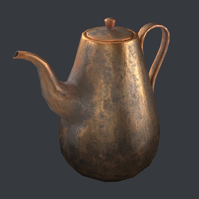 old teapot 3D Model .c4d .max .obj .3ds .fbx .stl .blend 