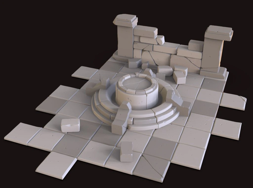 cartoon ruin 3D Model .c4d .max .obj .3ds .fbx .stl .blend 