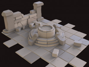 cartoon ruin 3D 모델
