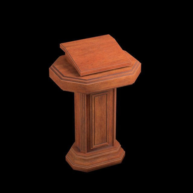 wood pulpit Model 3D .c4d .max .obj .3ds .fbx .stl .blend 