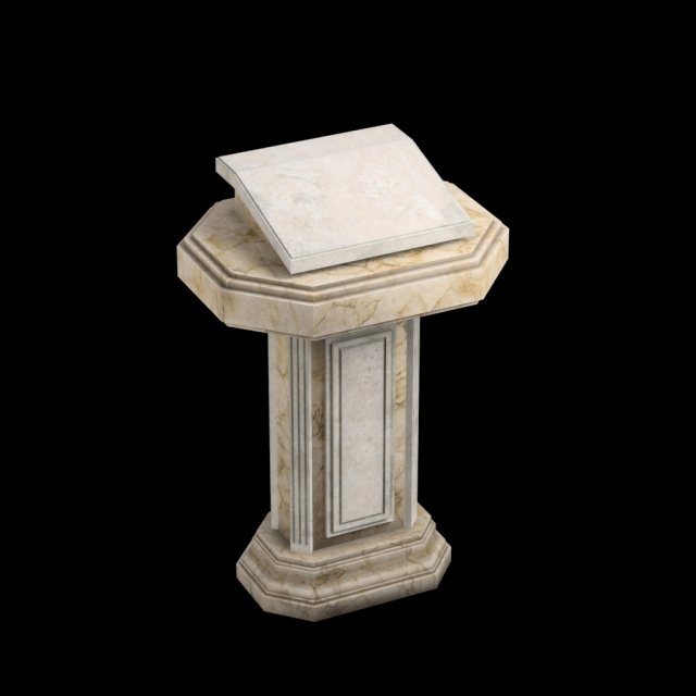 marble pulpit 3D Model .c4d .max .obj .3ds .fbx .stl .blend 