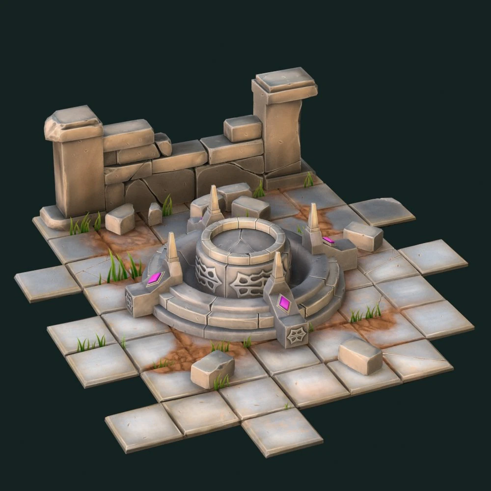 pedestal wall and tile 3D Model .c4d .max .obj .3ds .fbx .stl .blend 