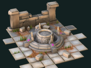 pedestal wall and tile Model 3D