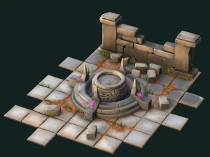 pedestal wall and tile 3D Model