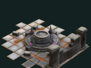 pedestal wall and tile 3D Model