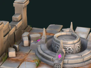 pedestal wall and tile 3D Model