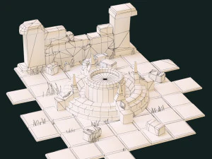 pedestal wall and tile 3D Model