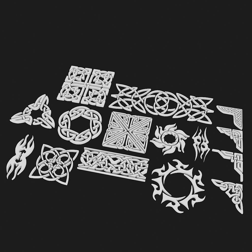 3d celtic ornament 4 3D Model .c4d .max .obj .3ds .fbx .stl .blend