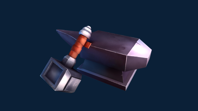 3d hammer and anvil 3D Модель .c4d .max .obj .3ds .fbx .stl .blend 