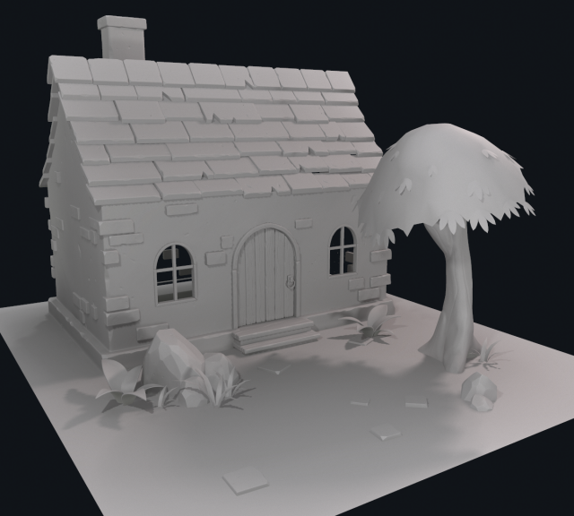 cartoon house 3D Модель .c4d .max .obj .3ds .fbx .stl .blend 